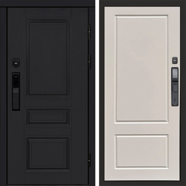 Входная дверь Termo-Door Смарт Орегон Black - Марсель Слоновая кость
