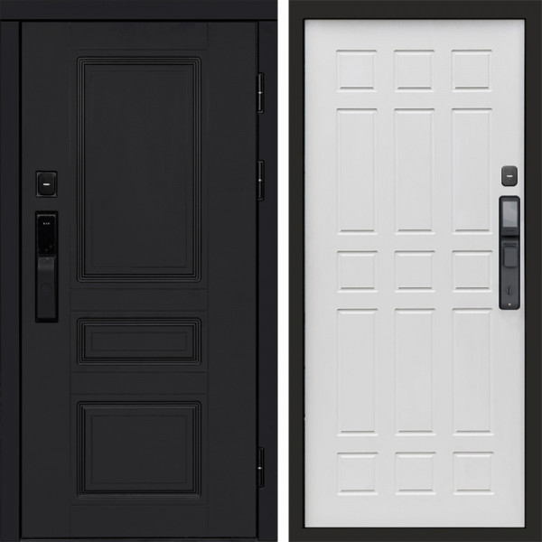 Входная дверь Termo-Door Смарт Орегон Black - Спарта белое дерево