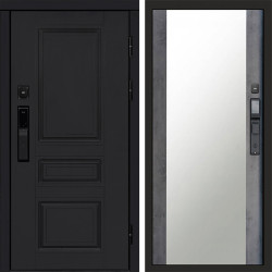 Входная дверь Termo-Door Смарт Орегон Black - Зеркало бетон темный