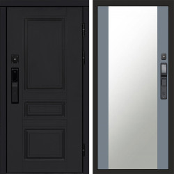 Входная дверь Termo-Door Смарт Орегон Black - Зеркало Grey Софт