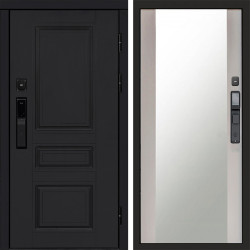 Входная дверь Termo-Door Смарт Орегон Black - Зеркало лиственница