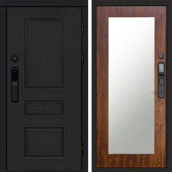 Входная дверь Termo-Door Смарт Орегон Black - Зеркало Триумф дуб