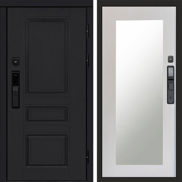 Входная дверь Termo-Door Смарт Орегон Black - Зеркало Триумф лиственница