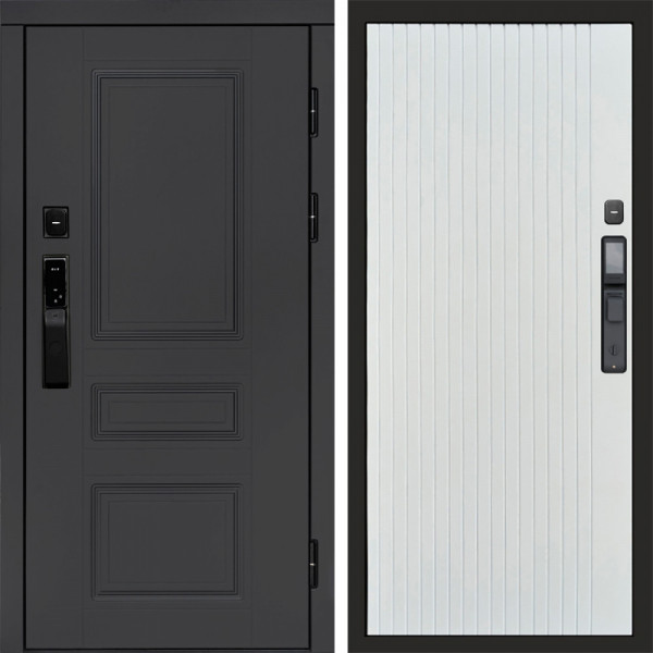 Входная дверь Termo-Door Смарт Орегон Графит - Flat Белый софт