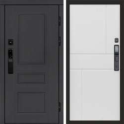 Входная дверь Termo-Door Смарт Орегон Графит - Горизонт белый