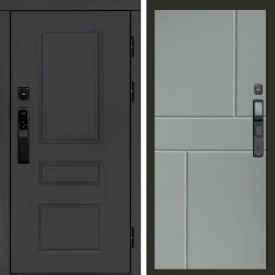 Входная дверь Termo-Door Смарт Орегон Графит - Горизонт Grey софт