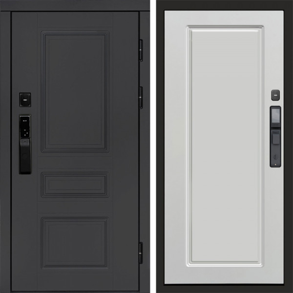 Входная дверь Termo-Door Смарт Орегон Графит - Гранд Белый софт