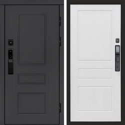 Входная дверь Termo-Door Смарт Орегон Графит - Классика белое дерево