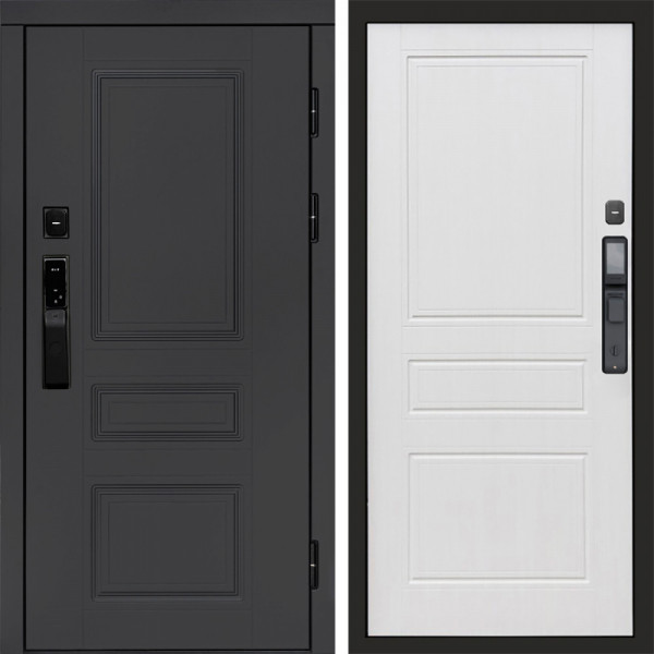Входная дверь Termo-Door Смарт Орегон Графит - Классика белое дерево
