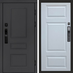Входная дверь Termo-Door Смарт Орегон Графит - Лион Белый софт