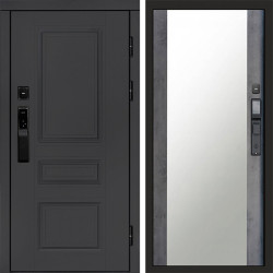Входная дверь Termo-Door Смарт Орегон Графит - Зеркало бетон темный