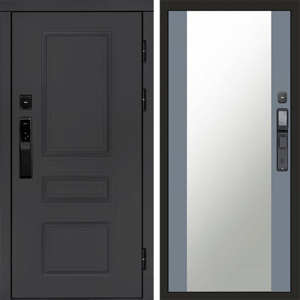 Входная дверь Termo-Door Смарт Орегон Графит - Зеркало Grey Софт