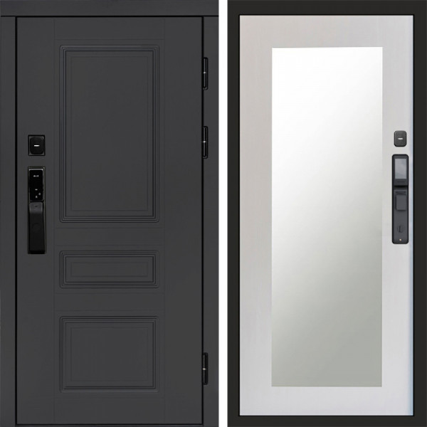 Входная дверь Termo-Door Смарт Орегон Графит - Зеркало Триумф лиственница