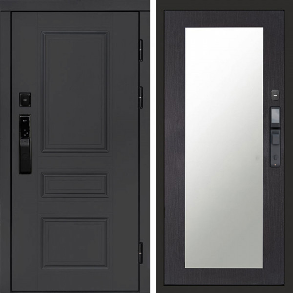 Входная дверь Termo-Door Смарт Орегон Графит - Зеркало Триумф венге