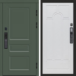 Входная дверь Termo-Door Смарт Орегон Green - Арка белое дерево