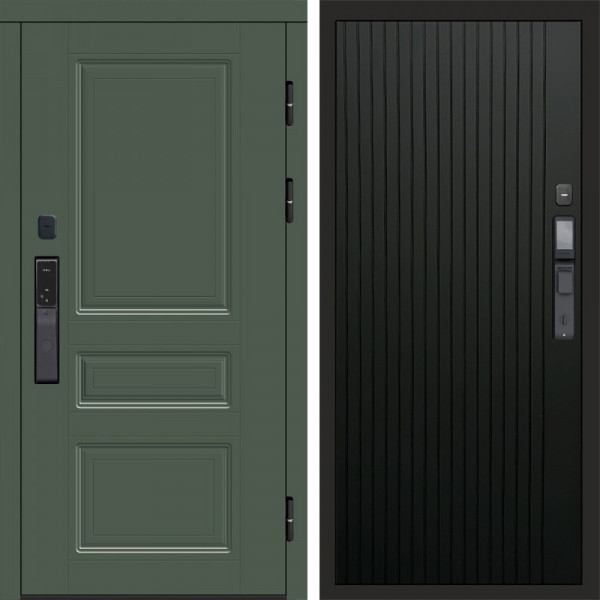 Входная дверь Termo-Door Смарт Орегон Green - Flat Черный кварц