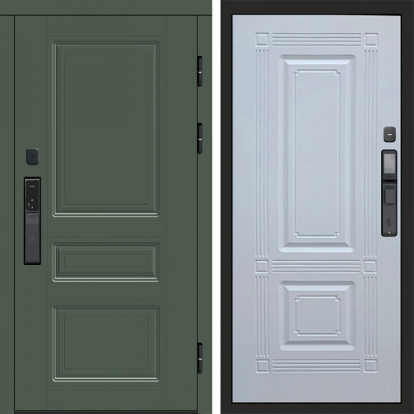 Входная дверь Termo-Door Смарт Орегон Green - Мадрид Белый софт