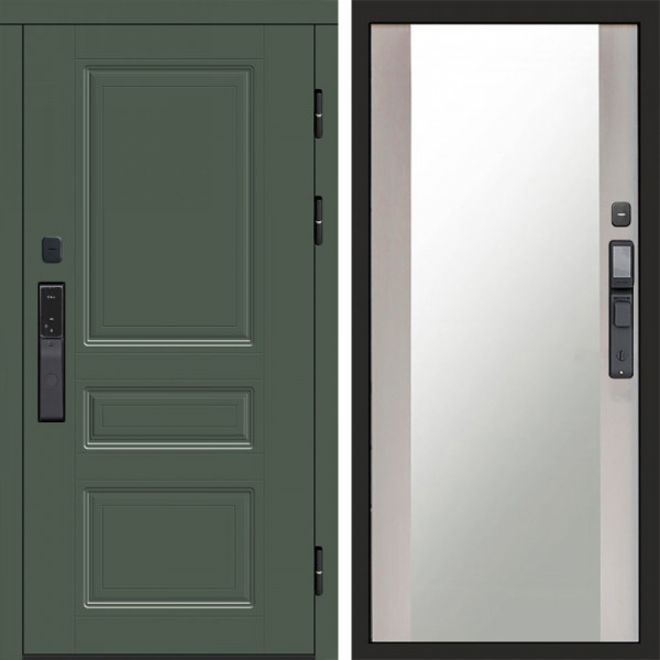 Входная дверь Termo-Door Смарт Орегон Green - Зеркало лиственница