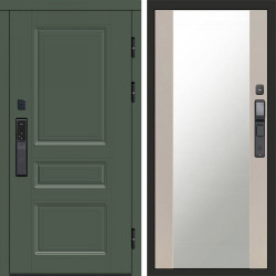 Входная дверь Termo-Door Смарт Орегон Green - Зеркало Слоновая кость