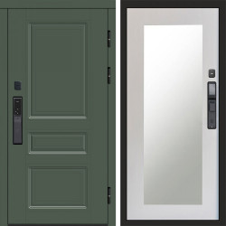 Входная дверь Termo-Door Смарт Орегон Green - Зеркало Триумф лиственница