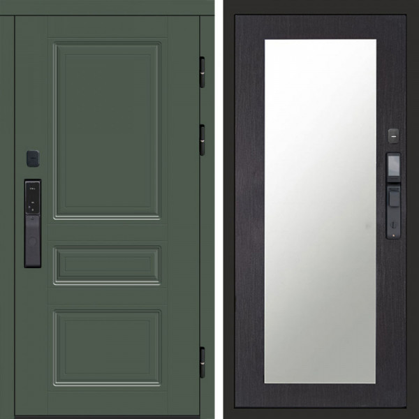 Входная дверь Termo-Door Смарт Орегон Green - Зеркало Триумф венге
