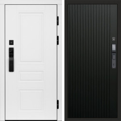 Входная дверь Termo-Door Смарт Орегон White - Flat Черный кварц