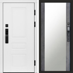 Входная дверь Termo-Door Смарт Орегон White - Зеркало бетон темный