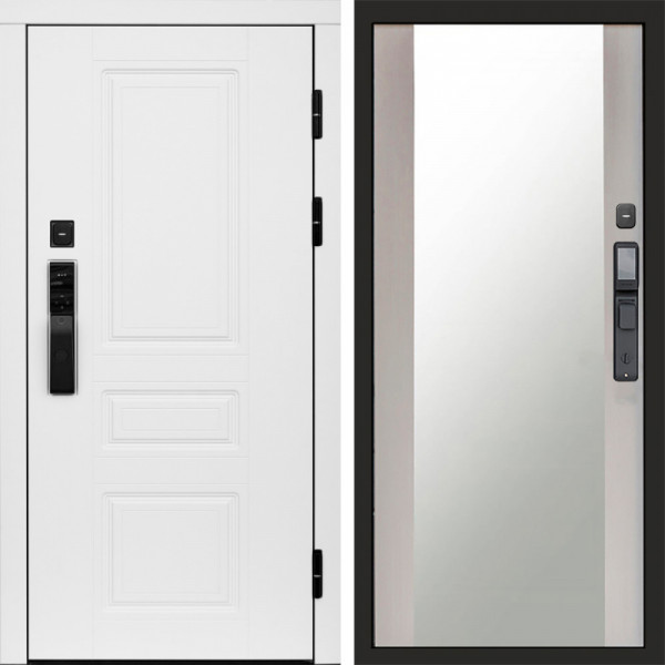 Входная дверь Termo-Door Смарт Орегон White - Зеркало лиственница