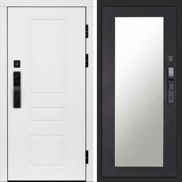 Входная дверь Termo-Door Смарт Орегон White - Зеркало Триумф венге