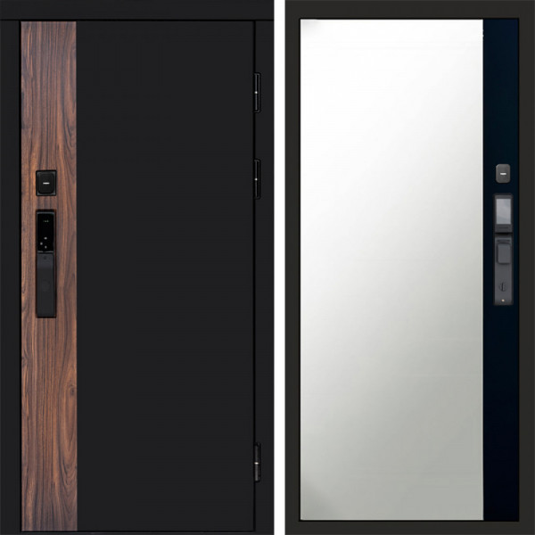 Входная дверь Termo-Door Смарт Тор - Зеркало Фацет Черный кварц