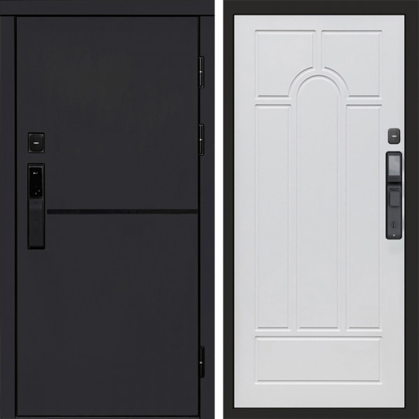 Входная дверь Termo-Door Смарт Тренд Black - Арка белое дерево