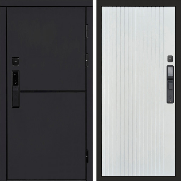 Входная дверь Termo-Door Смарт Тренд Black - Flat Белый софт