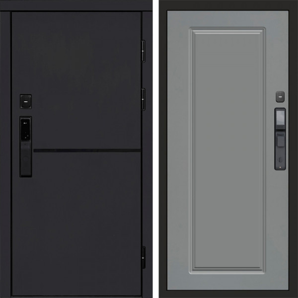 Входная дверь Termo-Door Смарт Тренд Black - Гранд Grey софт