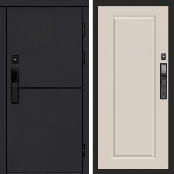 Входная дверь Termo-Door Смарт Тренд Black - Гранд Слоновая кость