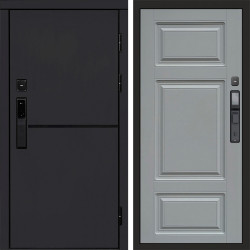 Входная дверь Termo-Door Смарт Тренд Black - Лион Grey софт