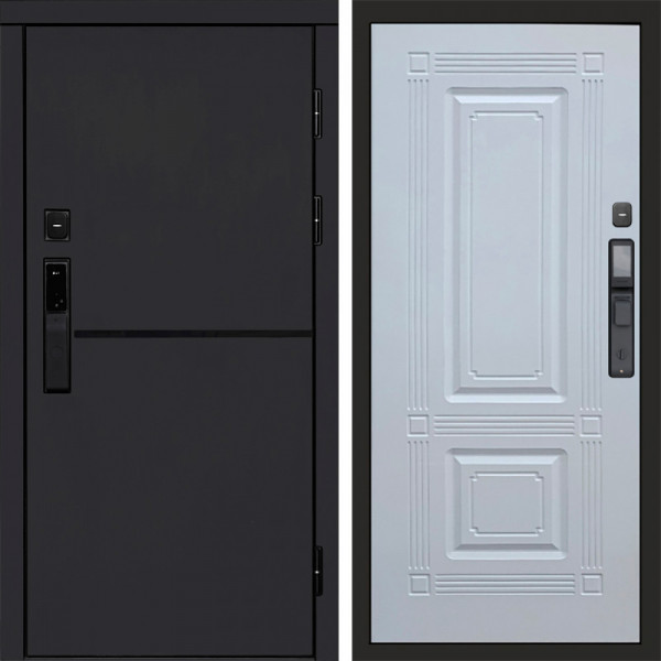 Входная дверь Termo-Door Смарт Тренд Black - Мадрид Белый софт