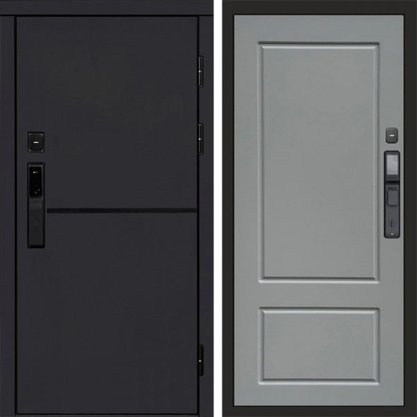 Входная дверь Termo-Door Смарт Тренд Black - Марсель Grey софт