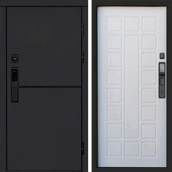 Входная дверь Termo-Door Смарт Тренд Black - Престиж белое дерево