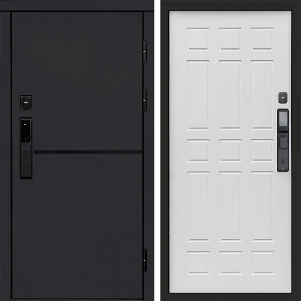 Входная дверь Termo-Door Смарт Тренд Black - Спарта белое дерево
