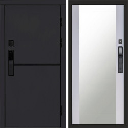 Входная дверь Termo-Door Смарт Тренд Black - Зеркало белый софт