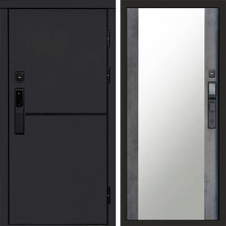 Входная дверь Termo-Door Смарт Тренд Black - Зеркало бетон темный