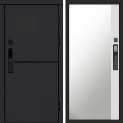 Входная дверь Termo-Door Смарт Тренд Black - Зеркало Фацет Белый софт