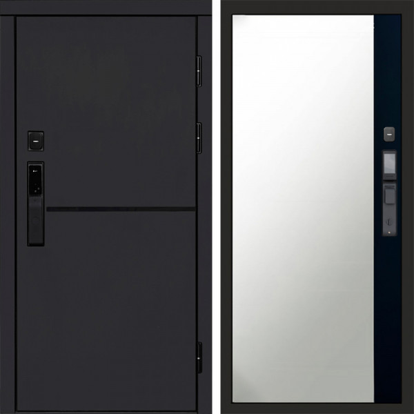 Входная дверь Termo-Door Смарт Тренд Black - Зеркало Фацет Черный кварц
