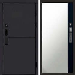Входная дверь Termo-Door Смарт Тренд Black - Зеркало Фацет Черный кварц+тонировка серая