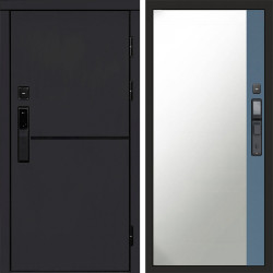 Входная дверь Termo-Door Смарт Тренд Black - Зеркало Фацет Grey софт