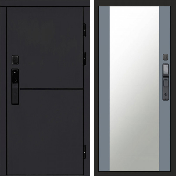 Входная дверь Termo-Door Смарт Тренд Black - Зеркало Grey Софт