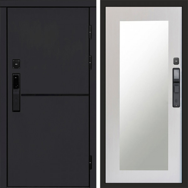 Входная дверь Termo-Door Смарт Тренд Black - Зеркало Триумф лиственница