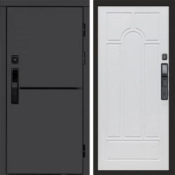 Входная дверь Termo-Door Смарт Тренд Графит - Арка белое дерево