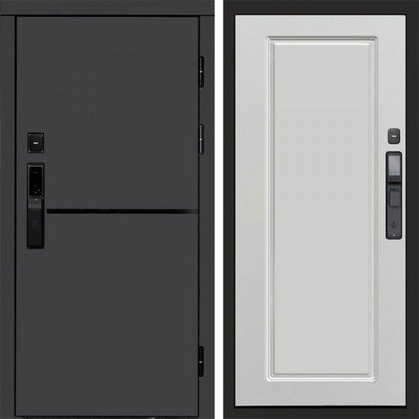 Входная дверь Termo-Door Смарт Тренд Графит - Гранд Белый софт