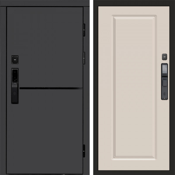 Входная дверь Termo-Door Смарт Тренд Графит - Гранд Слоновая кость